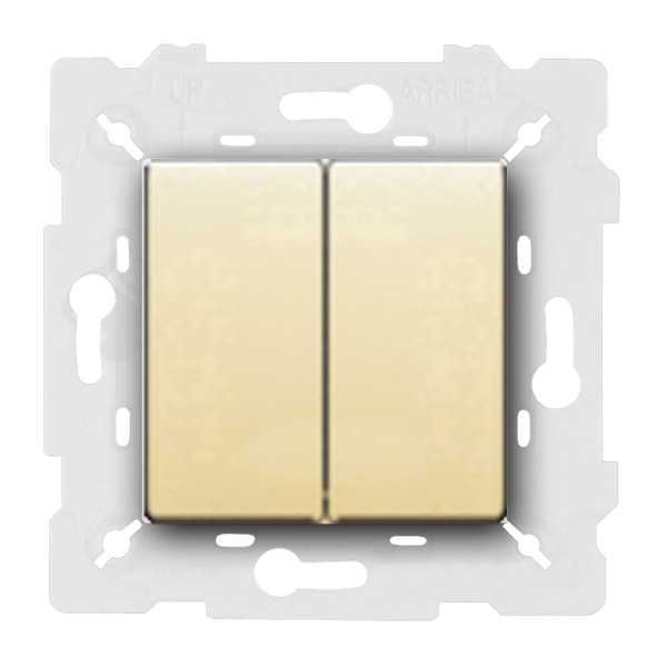  Выключатель двухклавишный Fede Vintage Wood Бежевый (в сборе)